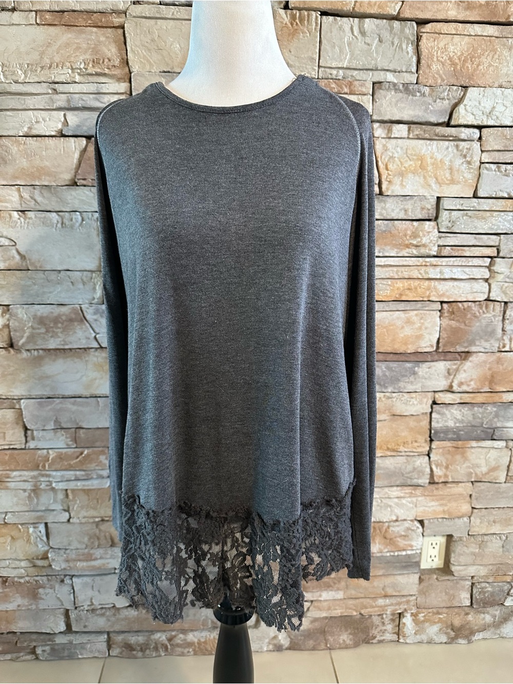 Soft Surroundings Lace-Trim Hooded Tunic